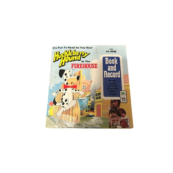 Huckleberry Hound At The Firehouse Book & Record Set 1969 45 RPM - Picture 1 of 4